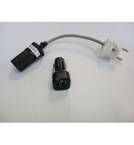 12v Adapter med två USB-uttag